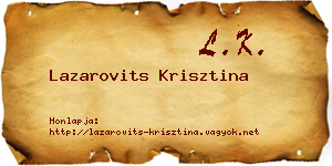 Lazarovits Krisztina névjegykártya