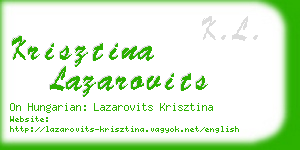 krisztina lazarovits business card